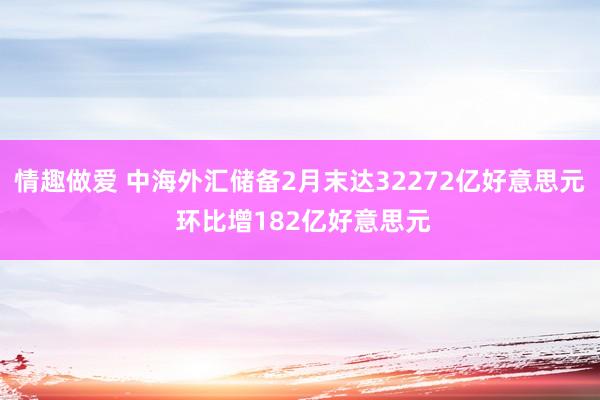 情趣做爱 中海外汇储备2月末达32272亿好意思元 环比增182亿好意思元