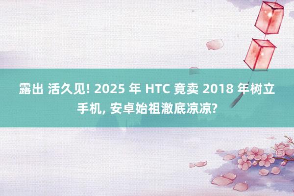 露出 活久见! 2025 年 HTC 竟卖 2018 年树立手机， 安卓始祖澈底凉凉?